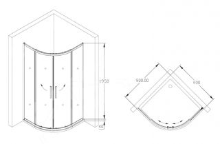 Душевой уголок SSWW LA60-S42 90х90