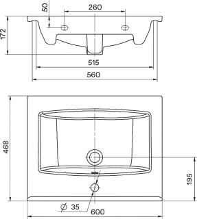 Мебельная раковина Santek Элина 1WH501606 60см белый