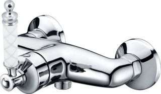 Смеситель для душа Boheme Vogue хром Murano, белое_Комплект хром