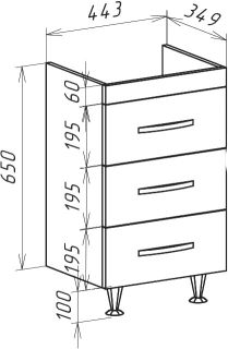 Тумба под раковину Bellezza Рокко 50см красный 00000010147