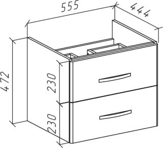 Тумба под раковину Bellezza Рокко 60см красный 00000010151