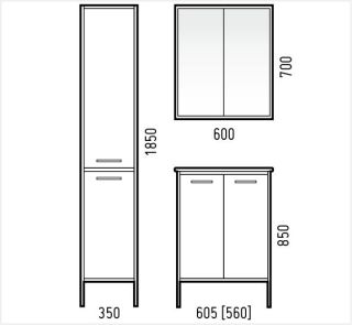 Тумба под раковину Corozo Айрон 60см белый/чёрный SD-00000399