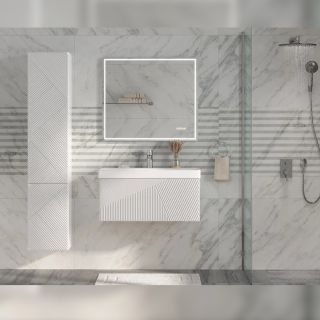 Тумба под раковину подвесная Velvex Edge tp.EDG.9696.80.1Y белый глянец, 80 см