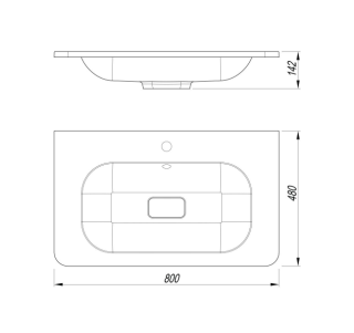 Раковина из искусственного мрамора ArtMax AM-LAV-800-MR-FN 80 см