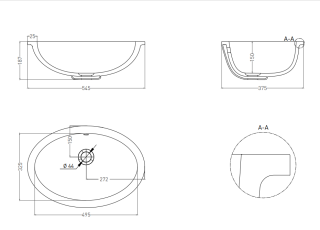 Встраиваемая раковина Salini Marea 12 S-Stone 1101209M 55см белый матовый