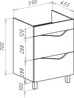 Тумба под раковину Bellezza Эйфория 60см красный 00000010223