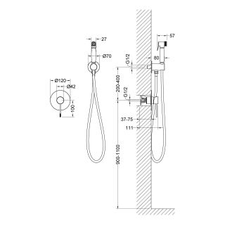 Гигиенический душ Timo Saona со смесителем золото матовое 2389/17SM