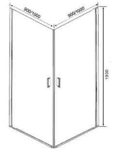 Душевой уголок Orange E04-090TCR без поддона 90х90, стекло прозрачное