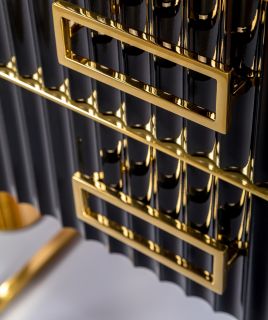 Тумба под раковину Armadi Art Monaco 80см чёрный/золото 866-080-BG