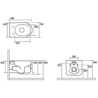 Унитаз Kerasan Nolita 531431 подвесной Черный матовый без сиденья