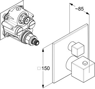 Термостат для душа Kludi Decus 548853975 чёрный матовый