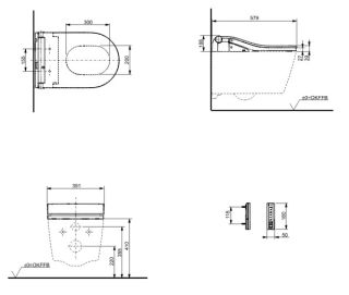Электронная крышка-биде TOTO Washlet RP TCF801CG#NW1 с дистанционным управлением белый