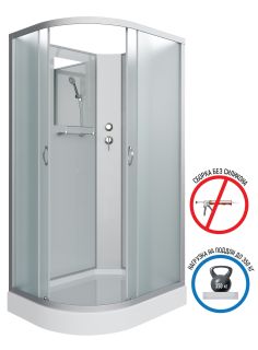 Душевая кабина Niagara NG-3312-14RBK 120x80см серебро/матовое