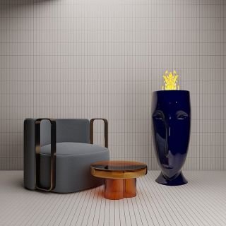 Камин для раковины Kerasan Artwork 7568K2  биоэтаноловый