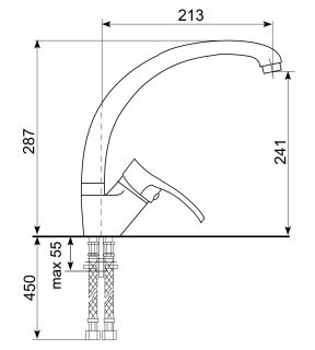 Смеситель для кухни Ulgran Classic U-001-310 серый