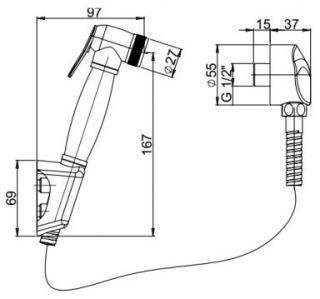 Гигиенический душ Paini Aria 53CR174KIT хром