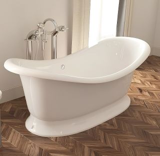 Ванна из литьевого мрамора Эстет Бостон ФР-00001046 с литым подиумом 180x74см белый