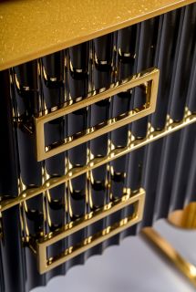 Тумба под раковину Armadi Art Monaco 80см чёрный/золото 867-080-BG