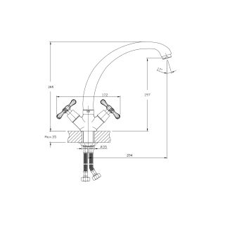 Смеситель для кухонной мойки RUSH Bianki (BI7650-27)