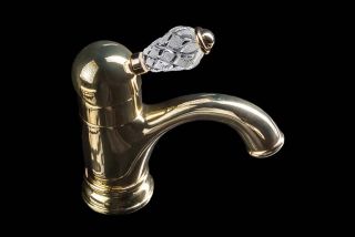 Смеситель для раковины Boheme Crystal золото 281-CRST