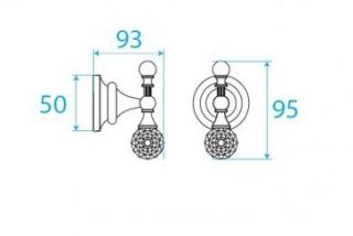Крючок, золото Cezares OLIMP-HK-03/24-Sw