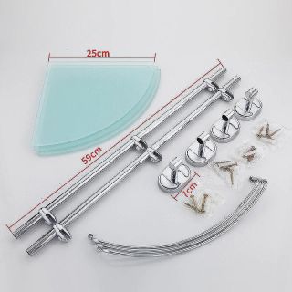 Стеклянная полка Frap F1907-3 хром