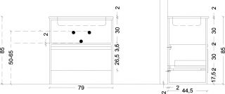 Консоль под раковину Armadi Art Loft 80см чёрный 893-080