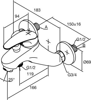 Смеситель Damixa LYRA 511000000 для ванны