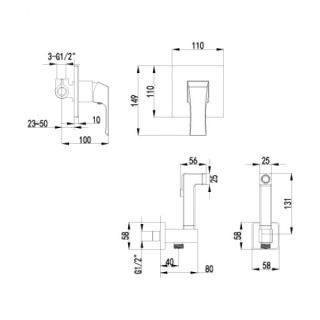 Смеситель гигиенический душ Lemark Unit (LM4519C)