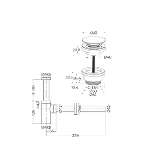 Донный клапан Milleau ML35011C/C-GB черный