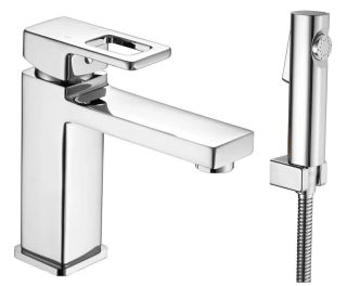 Смеситель для раковины с гигиеническим душем Shevanik S8271 хром