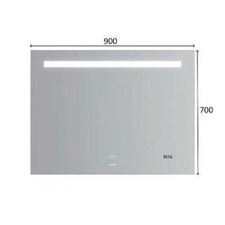 Зеркало с подсветкой Gappo G604-9 90 см с часами и подогревом