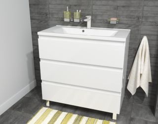 Напольная тумба под раковину Эстет Bali New ФР-00009968 90см три ящика белый