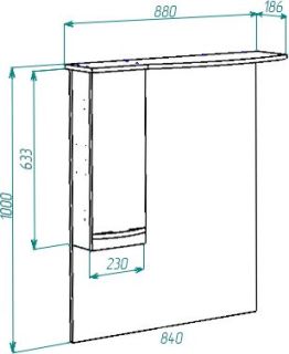 Зеркало-шкаф с подсветкой Bellezza Балтика 90см левый бежевый 00000005368