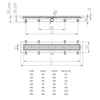 Душевой лоток Veconi Klasik N 650 V650KN с решеткой Хром глянцевый под плитку