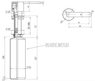 Встраиваемый дозатор для жидкого мыла Paini 53CRDISP1DE хром