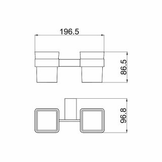 Стакан для зубных щеток Allen Brau Infinity 6.21003-00 двойной Хром