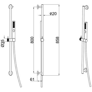 Душевой гарнитур Allen Brau Priority 5.31010-BN Никель брашированный