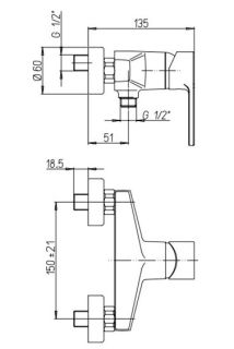 Смеситель для душа Paini Le Mans 90CR5112SKM хром