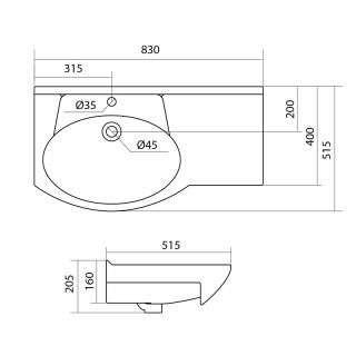 Раковина для мебели Style Line Коралл ЛС-00000163