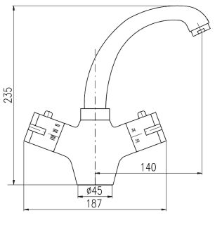 Смеситель для раковины Rav Slezak Dunaj Termostat TRM26.5CMATC черный