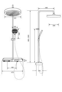 Душевая стойка Milleau InnoSpa MLV29223PDD-GM оружейный серый полуглянцевый