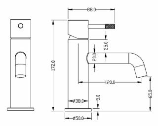 Смеситель для раковины Boheme Uno 461-BCR чёрный/хром