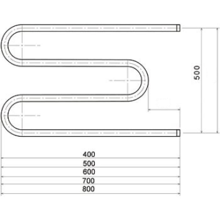 Водяной полотенцесушитель Тругор М1 с креплением 50x40см хром М1/5040s