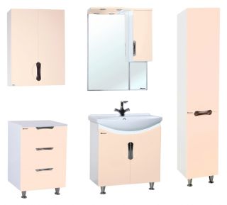 Зеркало-шкаф с подсветкой Bellezza Лагуна 65см правый бежевый 00000001091