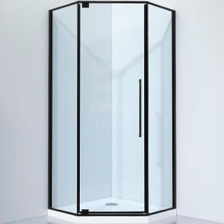 Душевой уголок Black&White Stellar Wind 8151000 100x100 см профиль чёрный матовый стекло прозрачное