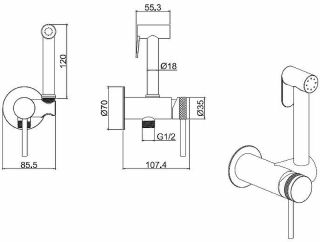 Гигиенический душ со смесителем Allen Brau Priority 5.31A29-00 Хром