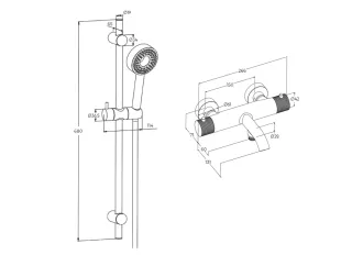 Смеситель для ванны и душа Milleau Tissage ML81803/0705L.BD-GB черный
