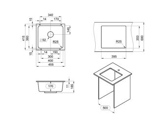 Мойка кухонная Granula 3601, АЛЮМИНИУМ