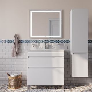 Тумба с раковиной IDDIS Zodiac 80 ZOD8CBFi95K  Белая